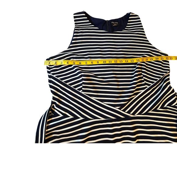 City Chic Navy
and White Striped Sleeveless Dress - Size M/18 - Picture 4 of 14